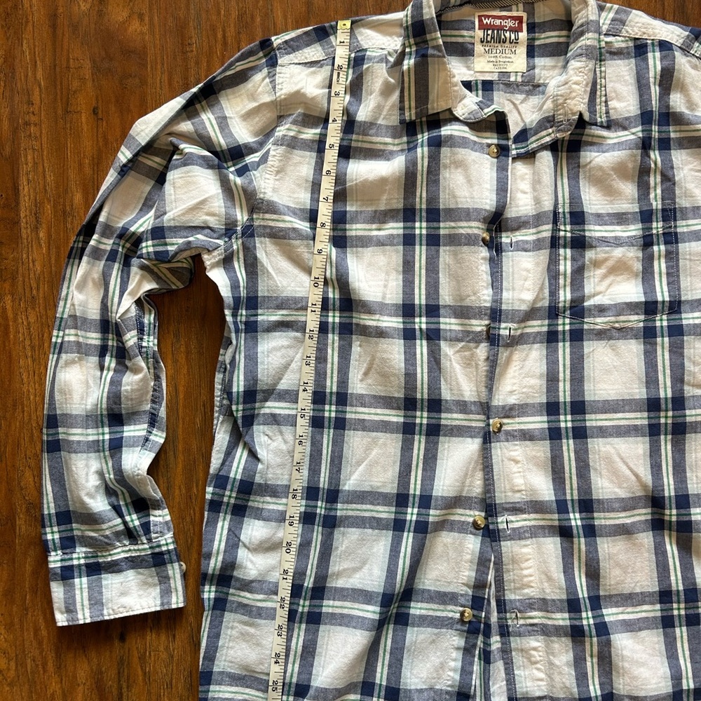 Wrangler Jeans CO. Button Up Shirt Men's Medium Long Sleeve Multi Plaid Cotton - Picture 5 of 7